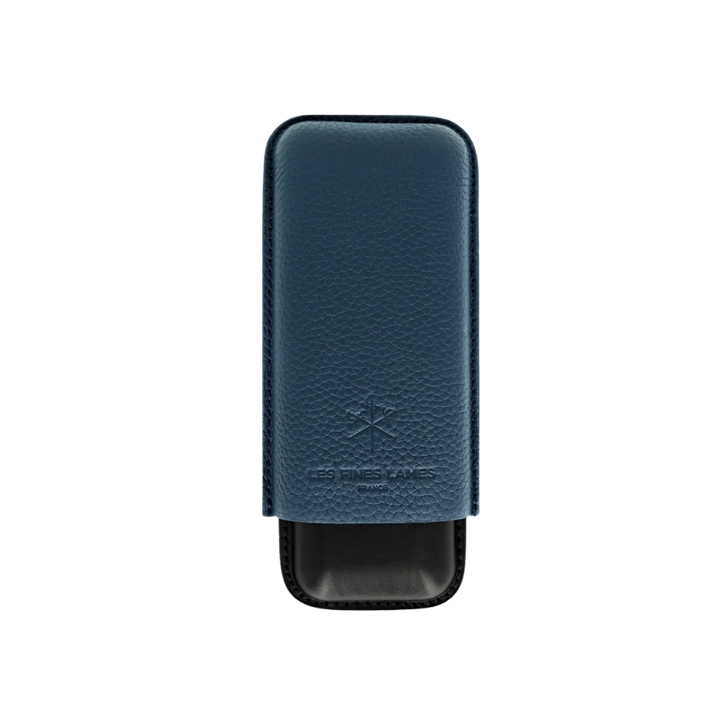 Les Fines Lames  Cigar Case - Duo Blue Pebble Leather