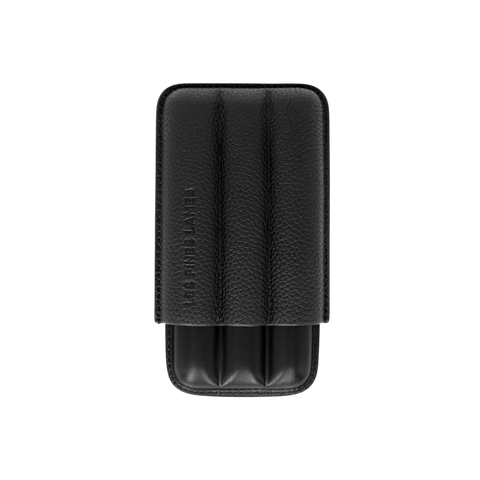 Les Fines Lames  Cigar Case - Trio Black Pebble Leather