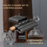 3 Stick Real Carbon Fibre Cigar Case