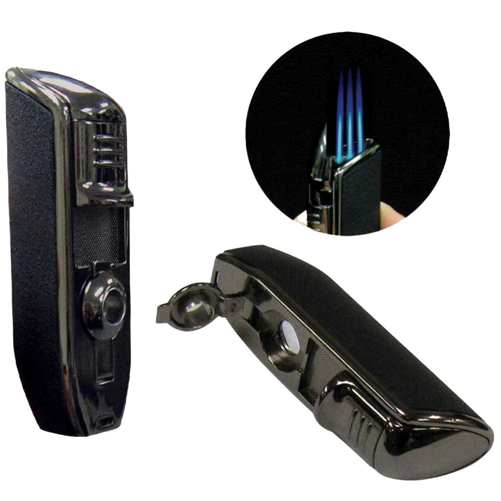 Black Stone Texture Triple Flame With Punch Cutter