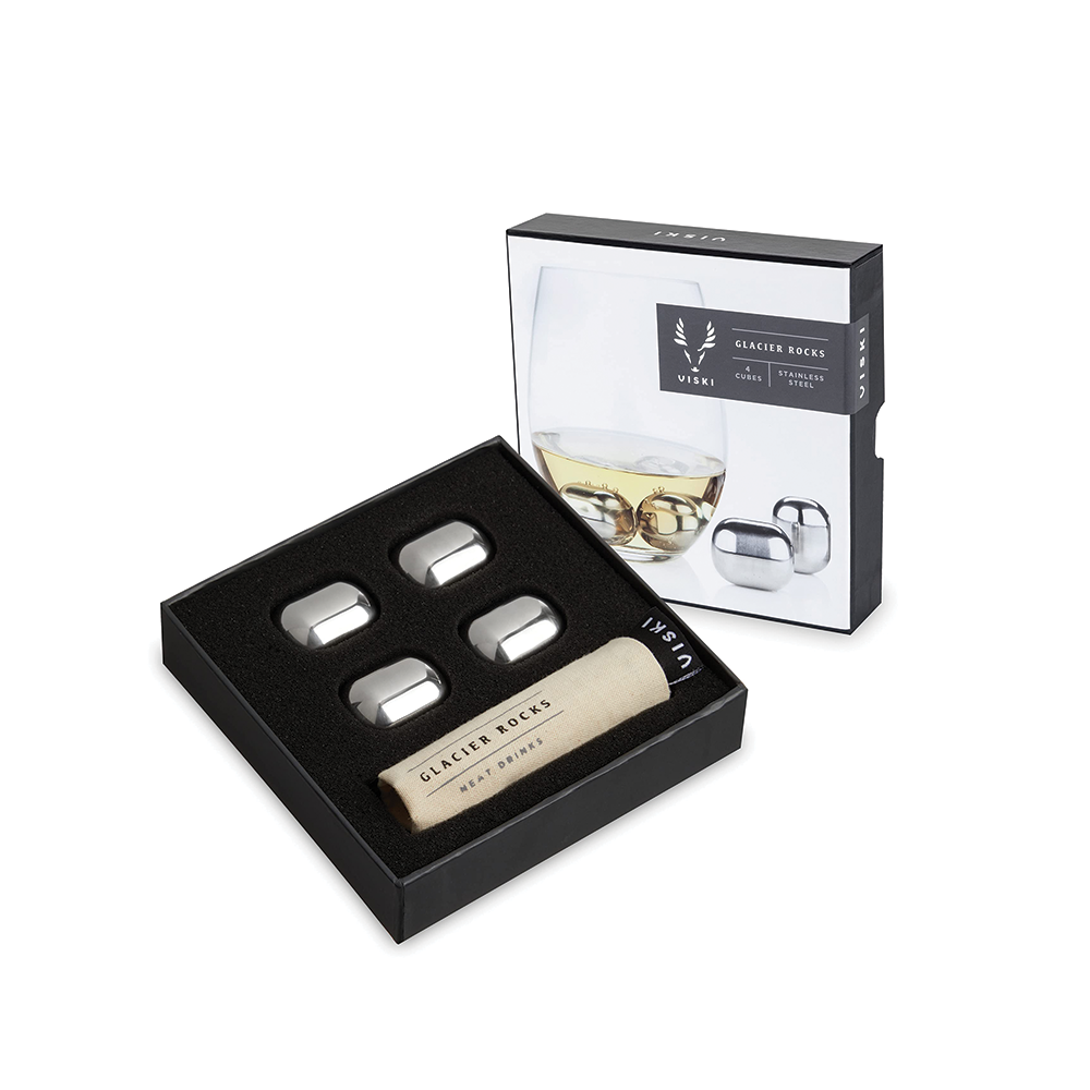 Viski Glacier Rocks Stainless Steel Wine Globes Devlin's