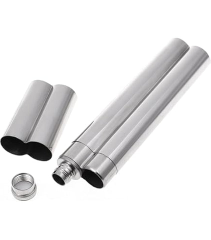 Viski Warren Gunmetal Cigar Holder and Flask