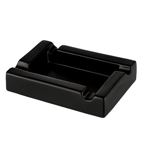 Black Ceramic Rectangle Cigar Ashtray 4 Stick