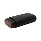 Ebony & Leather 3 Stick Luxury Cigar Case