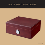50 Stick Humidor Gift Set With Leather Case Ashtray & Cutter