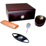 50 Stick Humidor Gift Set With Leather Case Ashtray & Cutter
