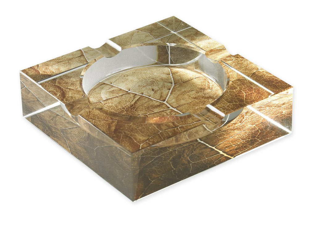 tobacco leaf crystal ashtray Xikar Inspired by the opulence of Art Deco design Crystal Glass Ashtray: Rectangle -
