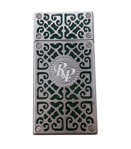 Rocky Patel Burn Lighter Hunter Green & Chrome Plates