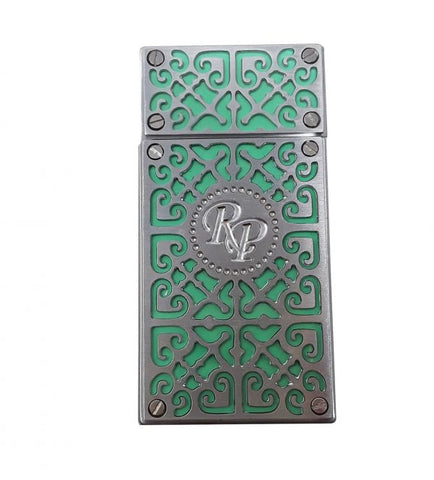 Rocky Patel Burn Lighter Light Green & Chrome Plates