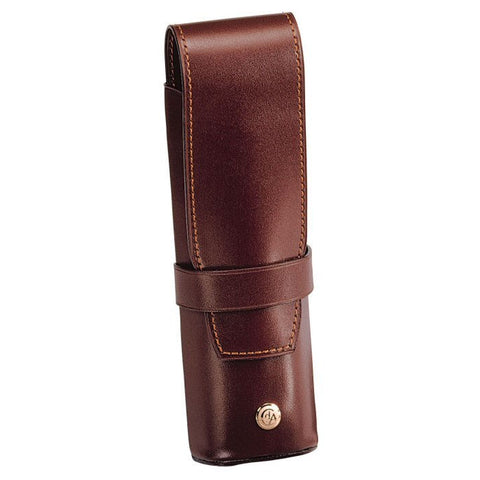Caran Dache Leather 2 Pen Holder Brown
