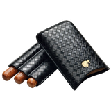 3 Stick Cohiba Styled Black Leather Case