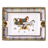 Ceramic Ashtray Multicolor Horses