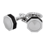 Montegrappa Nerouno Linea Steel Cufflinks With Metal Inlay