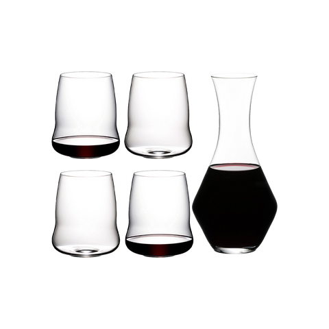 Riedel SL Stemless Wings 4pc Glass Set with Decanter