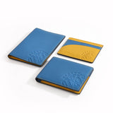 The OpusX Society French Leather Passport - Blue/Yellow