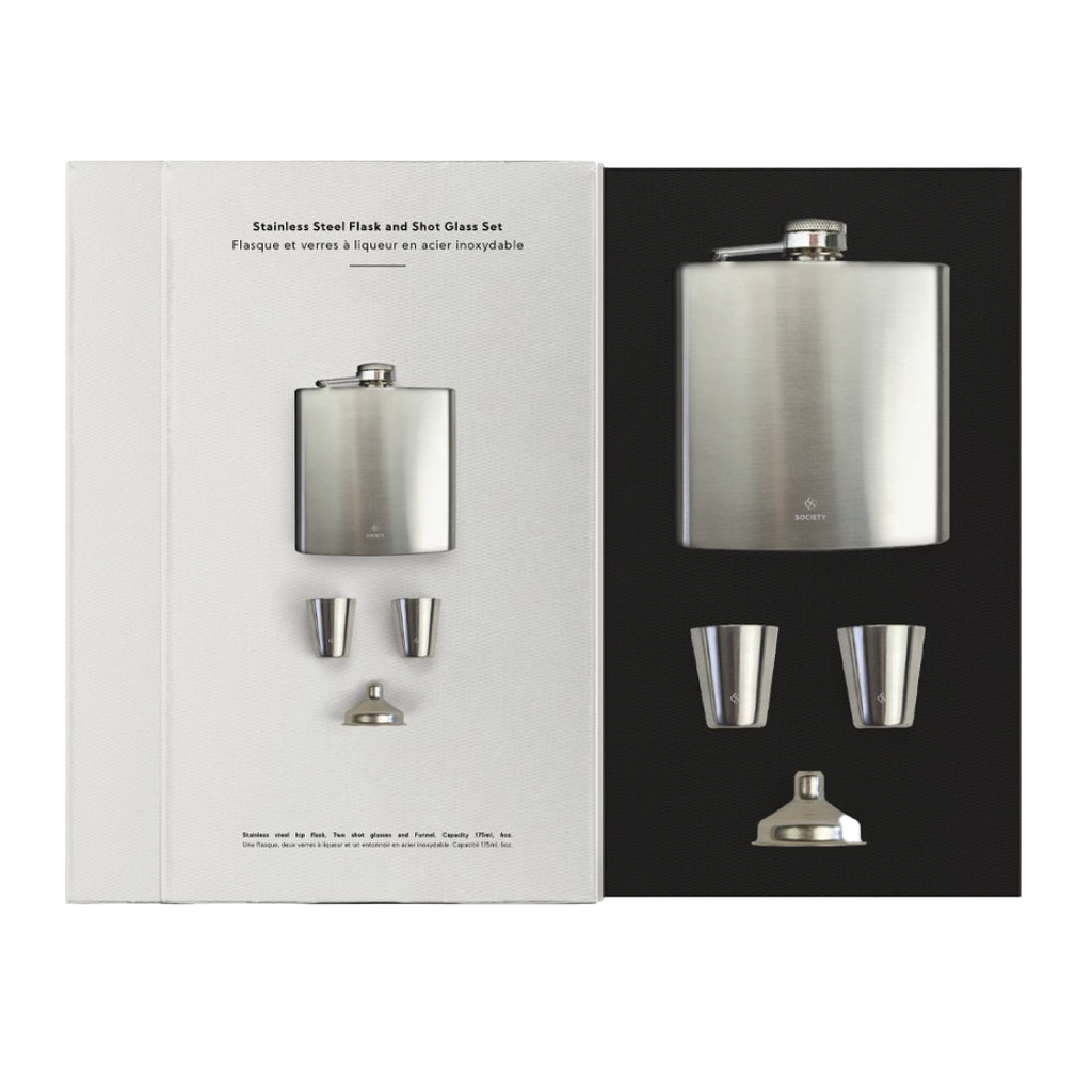 Society Paris Stainless Steel Flask & Shotglass Set