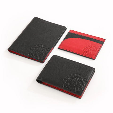 The OpusX Society French Leather Passport - Black/Red